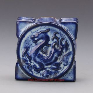 Chinese Old Hand Engraving Celadon Glaze Porcelain Vat Collect Nr photo