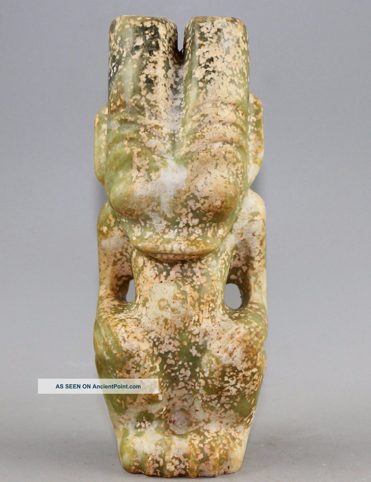 Antique Chinese Hongshan Jade Carved Jade Beast Statue Height 15.  5cm A876 Other Antique Chinese Statues photo