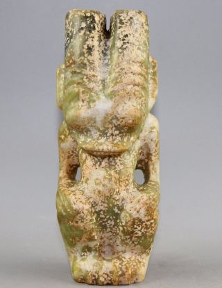 Antique Chinese Hongshan Jade Carved Jade Beast Statue Height 15.  5cm A876 photo