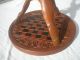 Mid Century Wood Syroco Style Checkers/chess/ornate Reversible Game Table Tripod Post-1950 photo 9