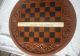 Mid Century Wood Syroco Style Checkers/chess/ornate Reversible Game Table Tripod Post-1950 photo 3