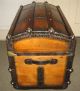 Antique Steamer Trunk Vintage Victorian Dome Top Brides Style Stagecoach Chest 1800-1899 photo 1
