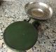 Vintage Petite Green - Finish Cast Iron/steel Counter - Top Scale And Pan C.  1920 ' S Scales photo 1
