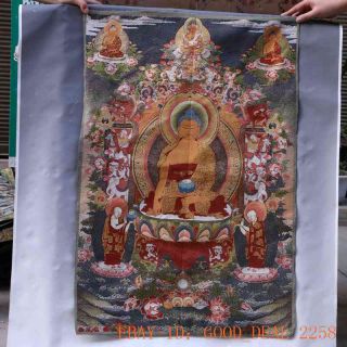 Tibetan Nepal Silk Embroidered Thangka Buddha - - Tathagata Buddha 100 photo