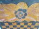 Handmade Unusual Antique? Gameboard.  Mustard & Black.  Carved/flowers Primitives photo 1