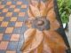 Handmade Unusual Antique? Gameboard.  Mustard & Black.  Carved/flowers Primitives photo 3