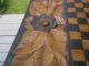 Handmade Unusual Antique? Gameboard.  Mustard & Black.  Carved/flowers Primitives photo 4