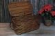 Antique Wood Picnic Basket Primitives photo 2