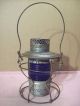 1920s Union Pacific Handlan Railroad Lantern W/blue Kopp Fresnel Globe U.  P.  Lamp Primitives photo 2