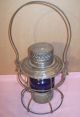 1920s Union Pacific Handlan Railroad Lantern W/blue Kopp Fresnel Globe U.  P.  Lamp Primitives photo 3