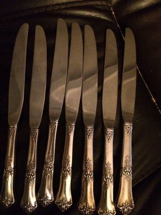Scrap Or Use 7 Dinner Knives With Sterling Handles & Steel Blade (state House) photo