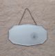 Vintage Art Deco Iconic Frameless Beveled Edge Hanging Wall Mirror With Chain 20th Century photo 2