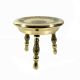 Small Brass Foot Stool With Engraved / Etched Design And Red,  Gold Cushion Post-1950 photo 2