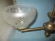 Vintage Custom Gas Etched Glass Victorian Style Light Fixture Brass Chandeliers, Fixtures, Sconces photo 1