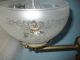 Vintage Custom Gas Etched Glass Victorian Style Light Fixture Brass Chandeliers, Fixtures, Sconces photo 2