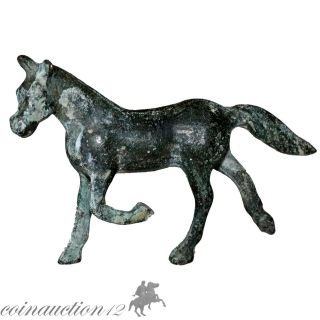 Scarce,  Intact Roman Bronze Horse Statue 300 - 400 Ad photo