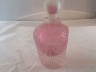 Bohemian/czech Art Glass Pink Overshot Perfume Bottle photo