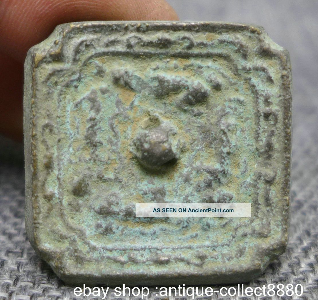 33mm Old China Folk Collect Fengshui Bronze 2 Fu Foo Dog Lion Auspicious Mirror Other Antiquities photo