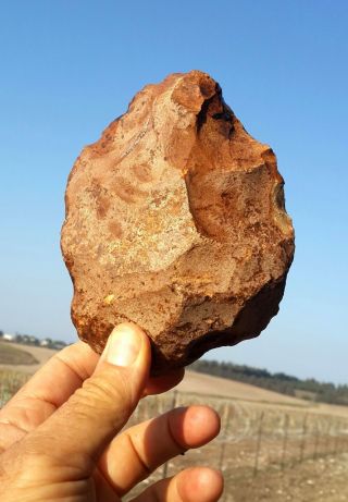 Large Acheulean Flint Hand Axe Paleolithic Tool photo
