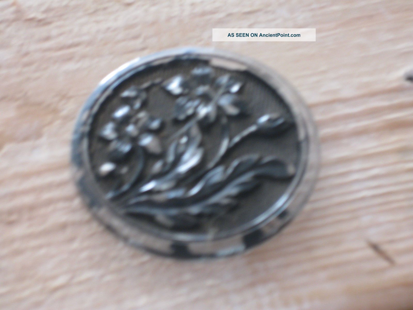 Antique Black Coat Jacket Button Fancy Flower Daisy Buttons photo
