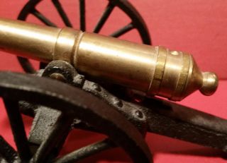 Rev War - Civil War Toy Cannon Brass & Iron - Brass Cannon Barrel W Iron Carrage photo