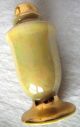 Vintage Lusterware Salt & Pepper Gilt Crown & Foot Iridescent Yellow Gorgeous Salt & Pepper Shakers photo 1