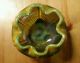 Rare Vtg Fenton Tulip Shape Three - Footed Green Carnival Glass Bobtail Candy Bowl Bowls photo 5