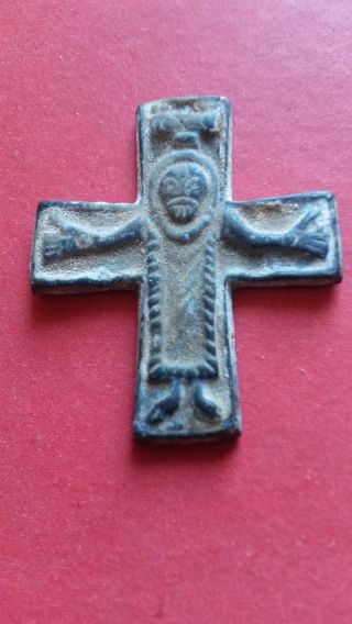 Rare Ancient Cross : Roman/ Byzantine - Cross With Christ - Good Deal photo