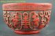 China Style Collectible Old Red Resin Carve Lucky Relievo Noble Bowl Decor Bowls photo 1