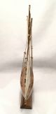 Retro Solid Wood & Canvas Tri - Masted Yacht Or Sail Boat Model - 15 