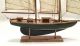 Retro Solid Wood & Canvas Tri - Masted Yacht Or Sail Boat Model - 15 