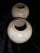 Pair Antique Chinese Ceramic Jars,  Rustic Gray Glazed,  4 1/4 