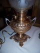Antique Very Ornate Bass Oil Lamp Now Electric Fancy Gas Shade Lamps photo 2