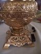 Antique Very Ornate Bass Oil Lamp Now Electric Fancy Gas Shade Lamps photo 8
