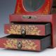 Chinese Antique Hand - Painted Dragon Motif Double - Deck Wooden Dressing Case C399 Boxes photo 2