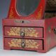 Chinese Antique Hand - Painted Dragon Motif Double - Deck Wooden Dressing Case C399 Boxes photo 3