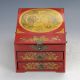 Chinese Antique Hand - Painted Dragon Motif Double - Deck Wooden Dressing Case C399 Boxes photo 4