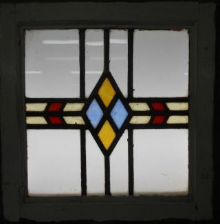 Old English Leaded Stained Glass Window Geometric Strip 18 