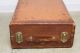 Vtg Antique Leather Suitcase Steamer Trunk Travel Wardrobe Prop Luggage Chest 1900-1950 photo 3