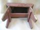 Vintage Primitive Painted Farm House Wooden Bench Milking Stool / Rustic Decor Unknown photo 4