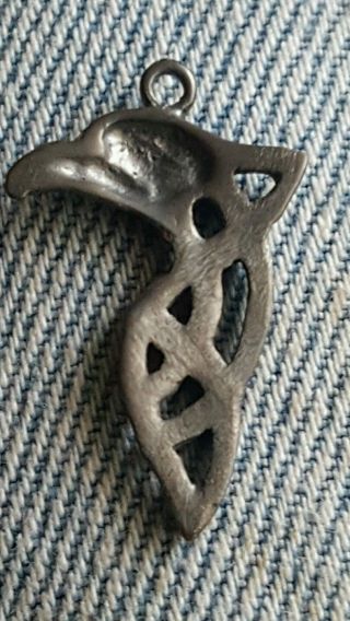 Ancient Silver Viking Raven Pendant photo