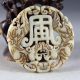 Antique Chinese Hand Carved Two Tigers Design White Jade Pendant A3232 Necklaces & Pendants photo 1
