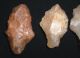 (4) Aterian Early Man Points (30k To 80k Bp) Prehistoric African Arrowheads Neolithic & Paleolithic photo 1