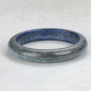 Old Peiking 100 Natural Lapis Lazuli Hand - Carved Round Shape Bracelet C376 photo