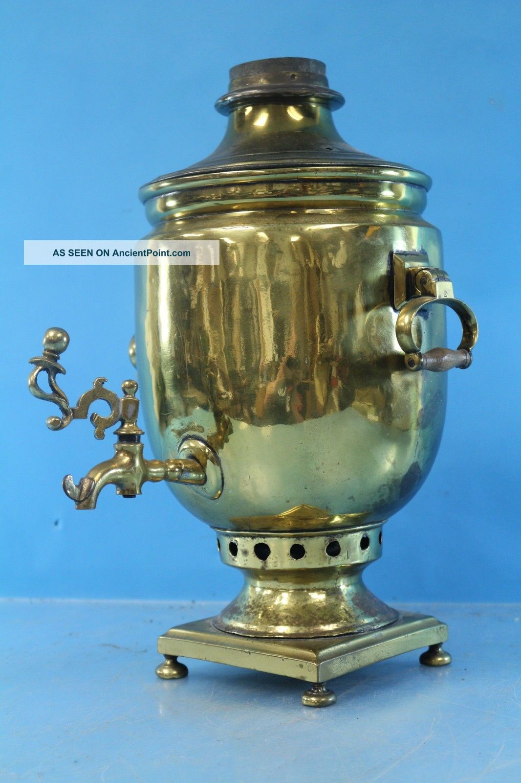 Antique Russian Samovar Urn Solid Brass Marked Byd 46 Tea/coffee/water Vtg Bowl Other Antiquities photo