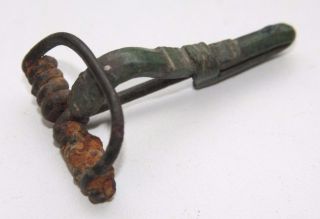 Ancient Old Viking Arbalet Bronze Fibula Brooch (jll) photo