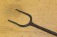 A Great Early 18th C Wrought Iron Two Tine Roasting Fork In Old Surface Primitives photo 5