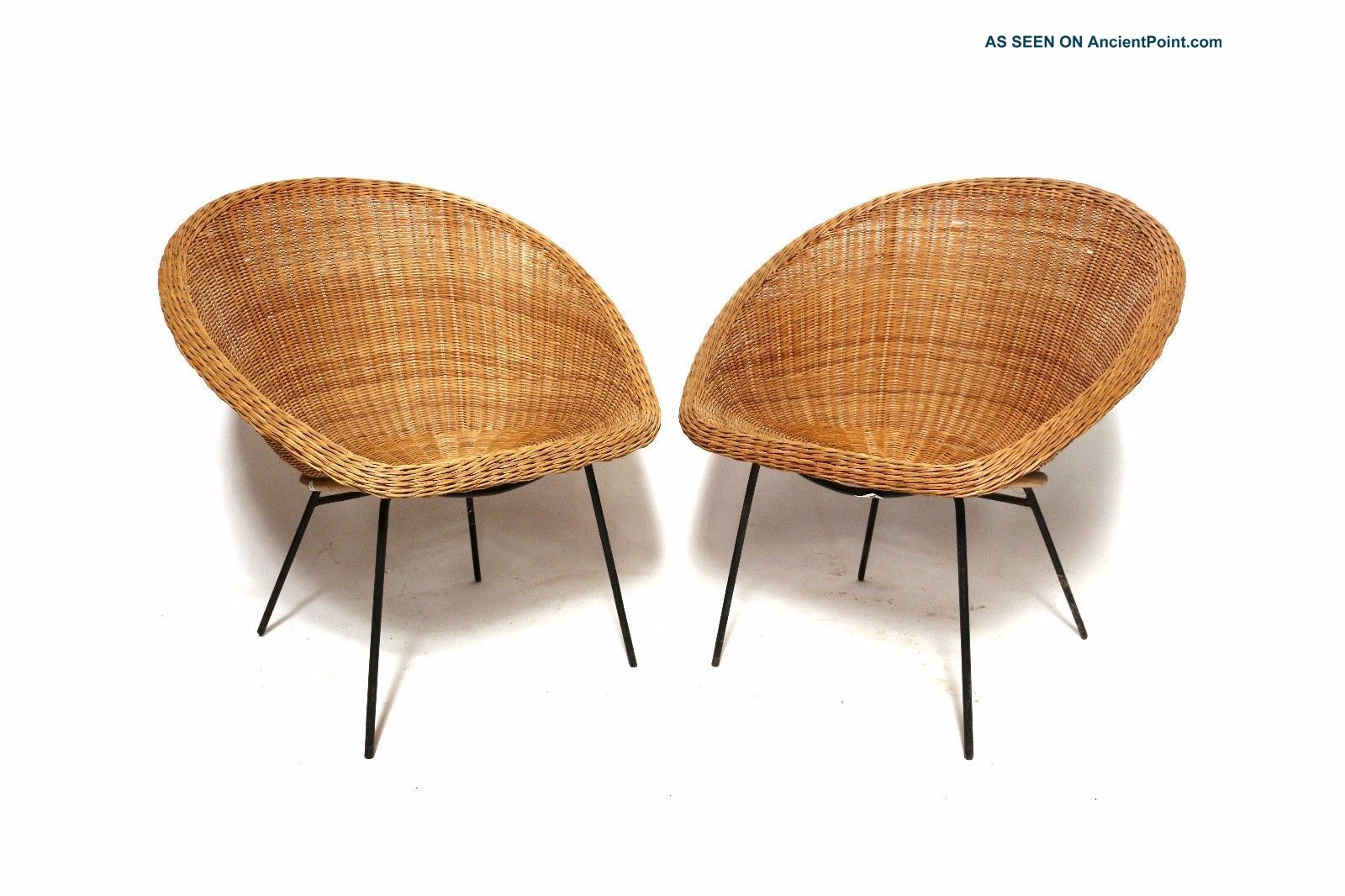 Mid Century Modern Rattan Calif Asia Outdoor Wicker Chairs