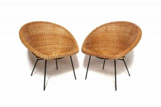 Mid Century Modern Rattan Calif - Asia Outdoor Wicker Chairs photo