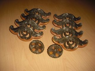 8 Plastic And Metal Drawer Pulls And 2 Knobs/bakelite Inspired photo